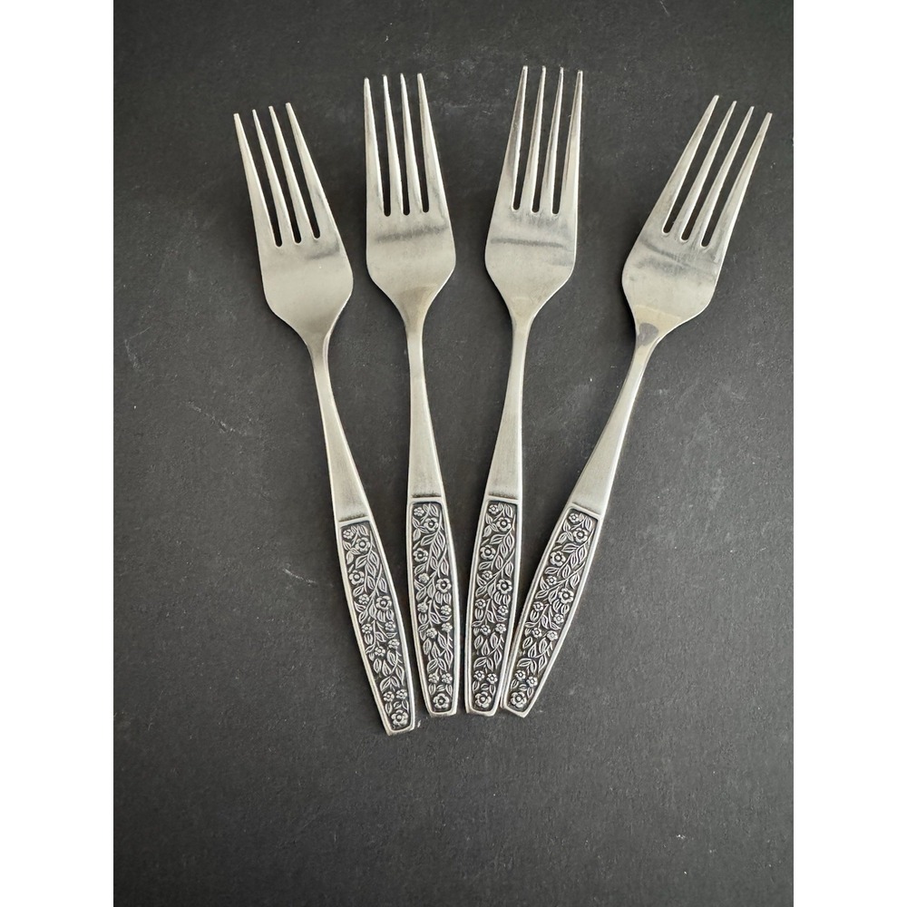 Vintage SILHOUETTE Stainless Forks Japan Lot Of 4